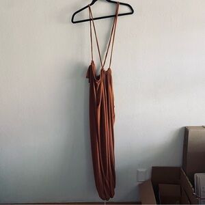 Everyday Chic Boutique rust suspender pant jumpsuit
